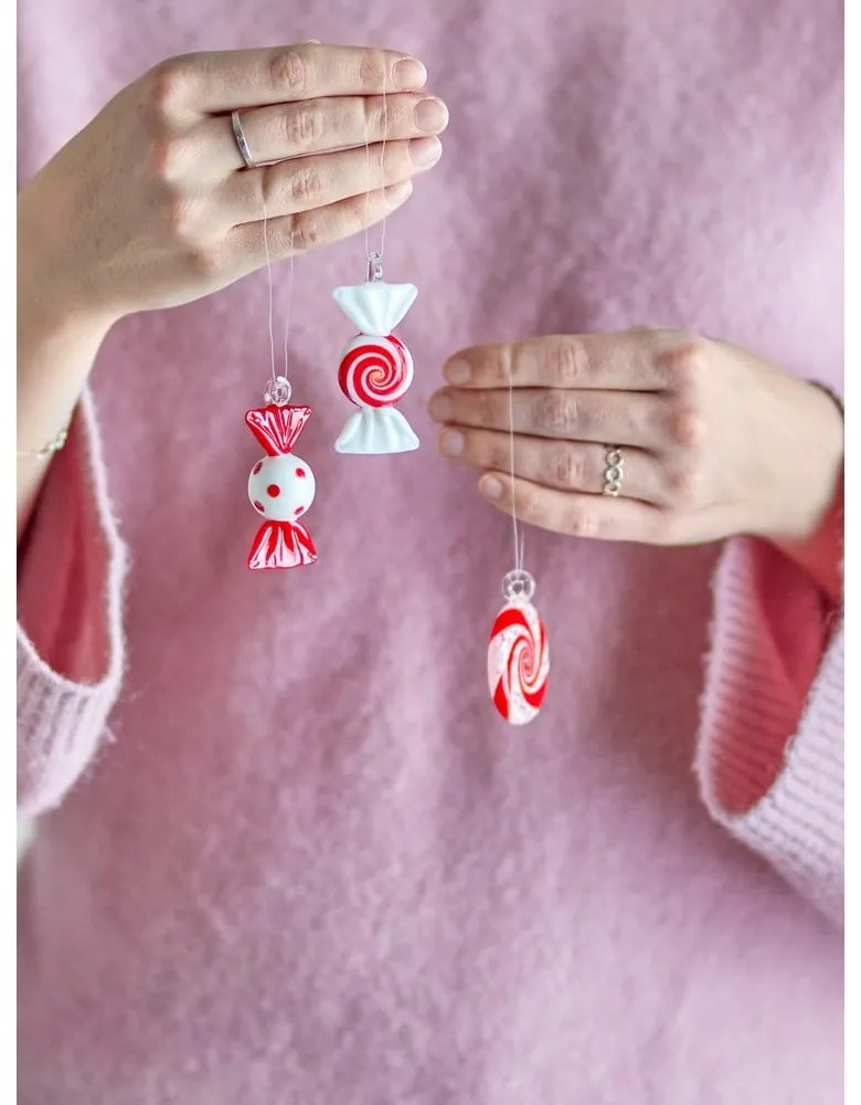 Стъклени Коледни украси в комплект от ръчна изработени 3 бр. 6 cm Festive – Bloomingville