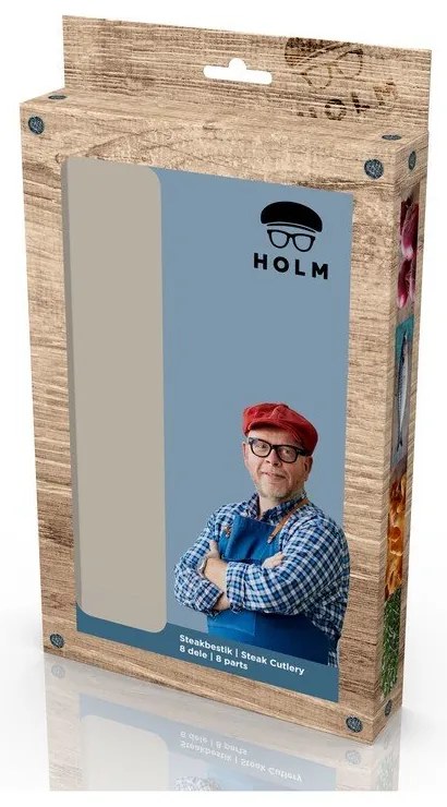 Прибори за стек в комплект от 8 бр. от неръждаема стомана в сребрист/естествен цвят – Holm