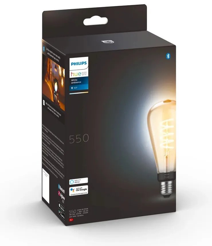 Smart крушка с нажежаема жичка E27, 7 W White ambiance – Philips Hue