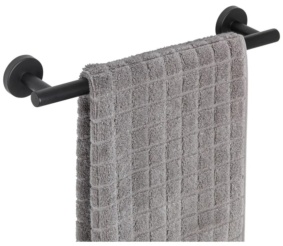 Матово черно стенна поставка за кърпи от неръждаема стомана Bosio – Wenko