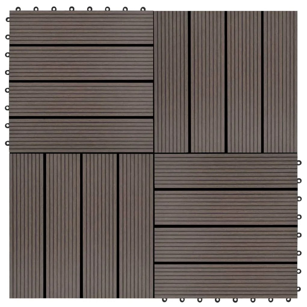 Sonata 22 бр декинг плочки, 30x30 см, 2 кв.м., WPC, тъмнокафяви