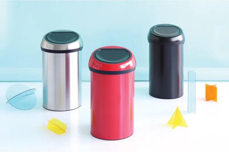 Кош за боклук Brabantia Touch Bin 647251, 60 л, Плавно и безшумно отваряне, Черен/инокс