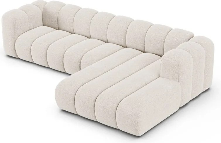 Кремав шенилов ъглов диван (десен ъгъл) Lupine – Micadoni