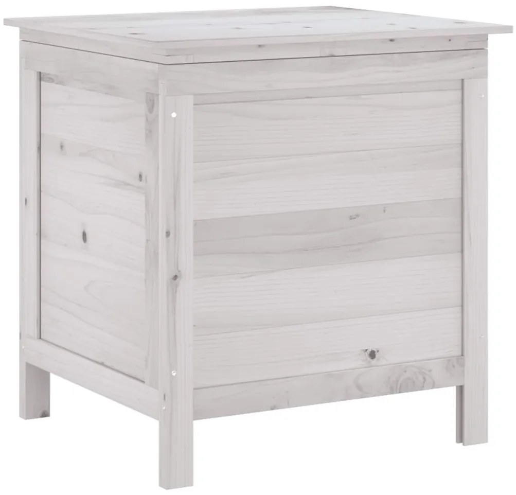 364749 vidaXL Градинска кутия за съхранение бяла 50x49x56,5 см чам масив