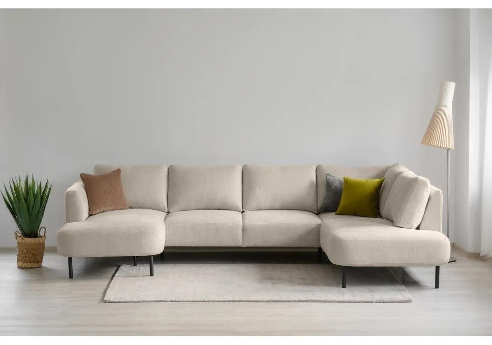 Бежов ъглов диван (десен ъгъл/"U" форма) Hero – Scandic