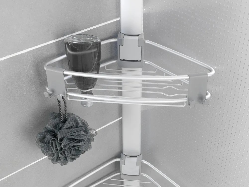 Телескопичен алуминиев рафт за баня в матово сребрист цвят Purio – Wenko