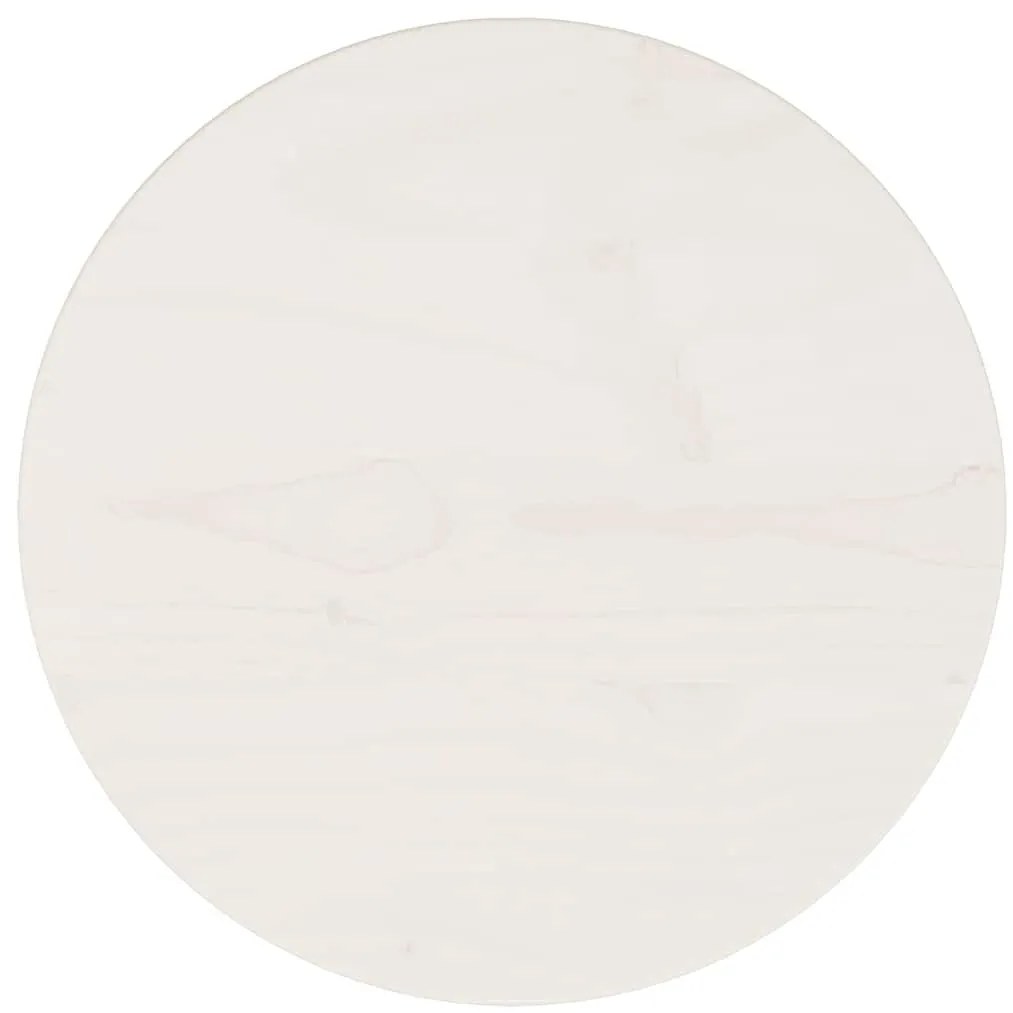 833656 vidaXL Плот за маса, кръгъл, бял, Ø30x3 см, бор масив