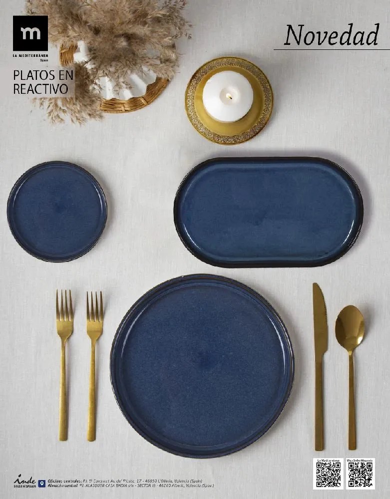 Плато овал LA MEDITERRANEA Chester Blue, Порцелан - 31x18 см