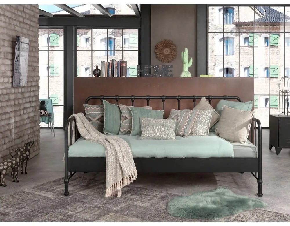 Сиво метално детско легло 90x200 cm BRONXX – Vipack