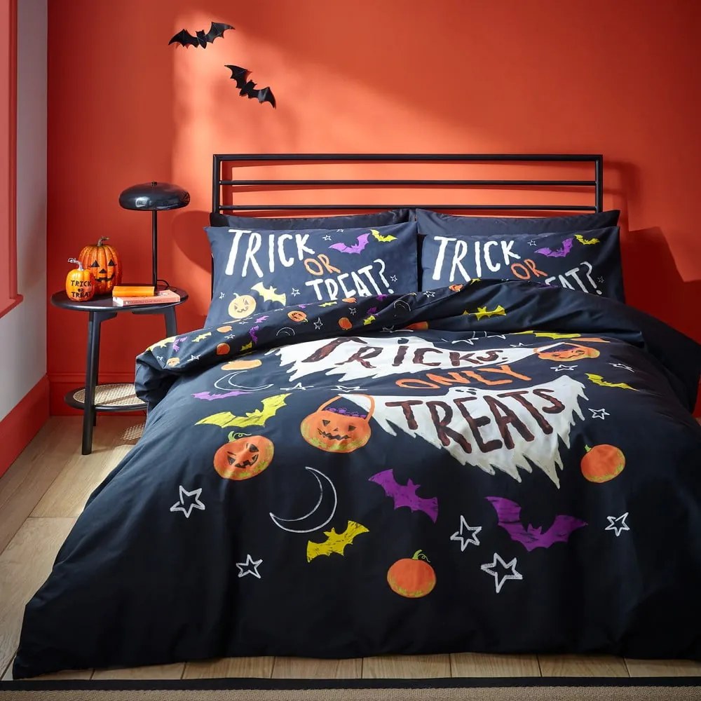 Черно единично спално бельо 135x200 cm Halloween Trick or Treat – Catherine Lansfield