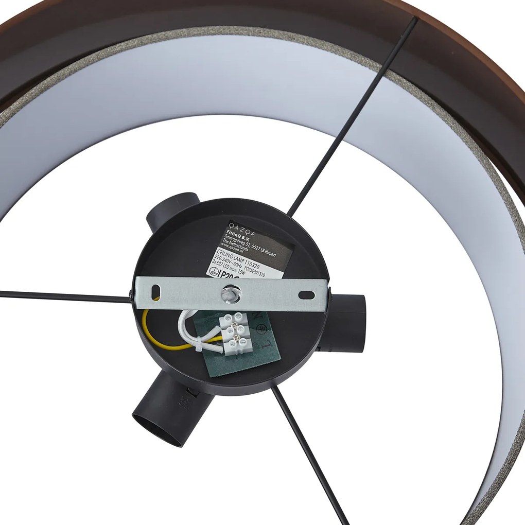 Модерна таванна лампа тъмен бронз с цвят таупе 50 см 3 светлини - Drum Duo