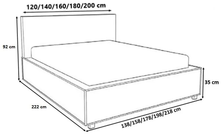 Тапицирано легло Piura-Mauro-140 x 200