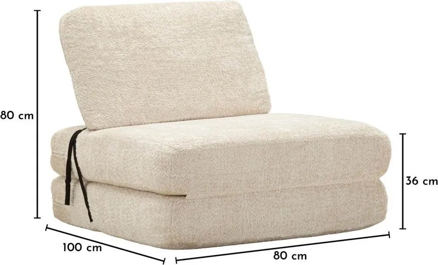 Бяло разтегаемо кресло от букле Faster – Mauro Ferretti