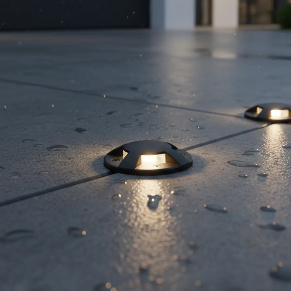 Модерен градински прожектор черен GU10 50mm 4-светлинен ефект IP65 - Cellar