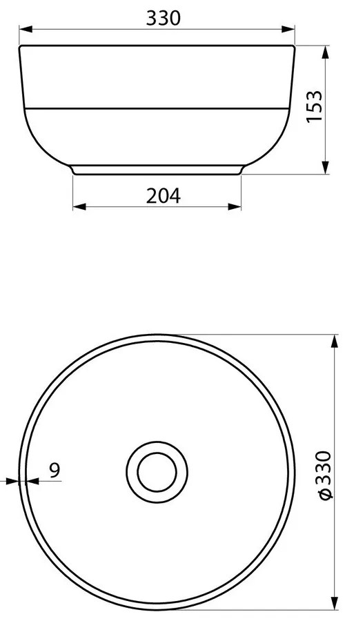 Бяла керамична кръгла мивка ø 33 cm Emmi – Sapho