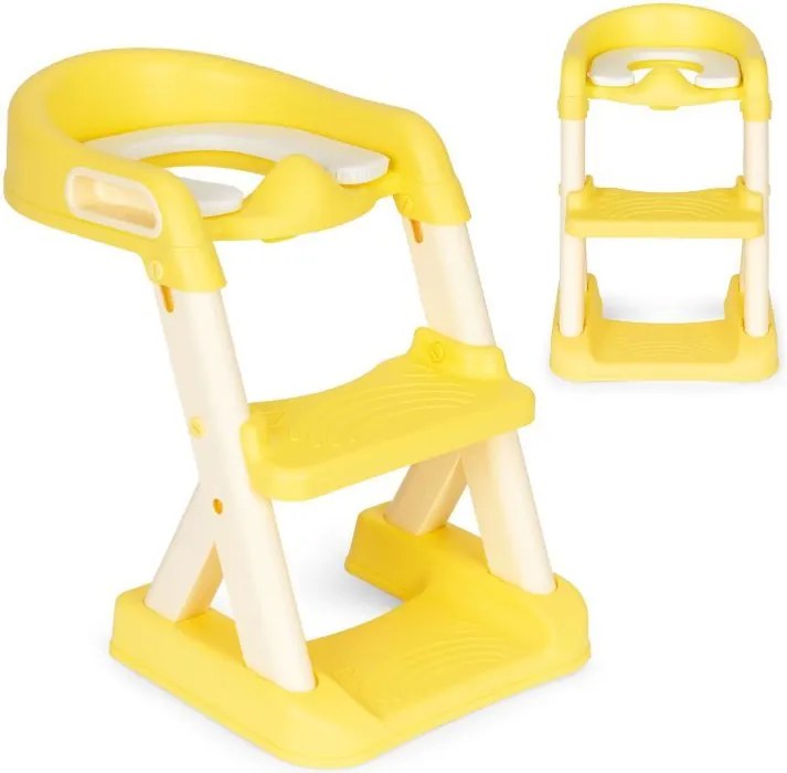 Детско столче за тоалетна със стъпала - жълто