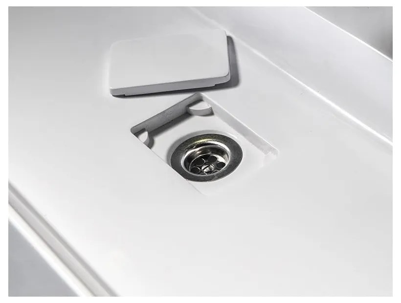 Бял двоен умивалник от отлят мрамор 96x44 cm Godiva – Sapho