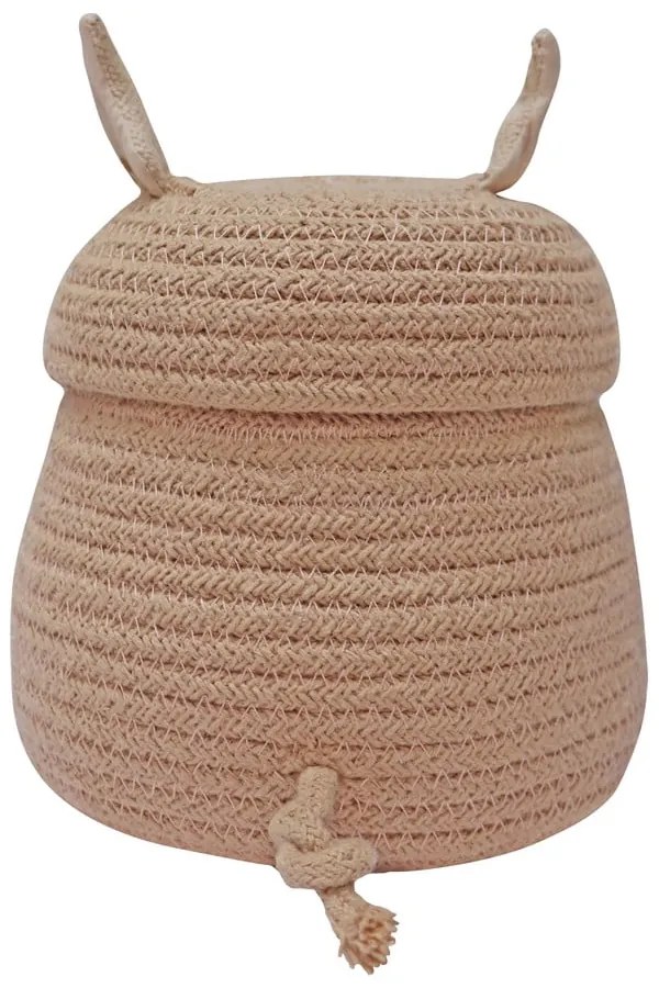 Светлорозова текстилна детска кошница за играчки ø 17x15 cm Mini Peggy the Pig – Lorena Canals