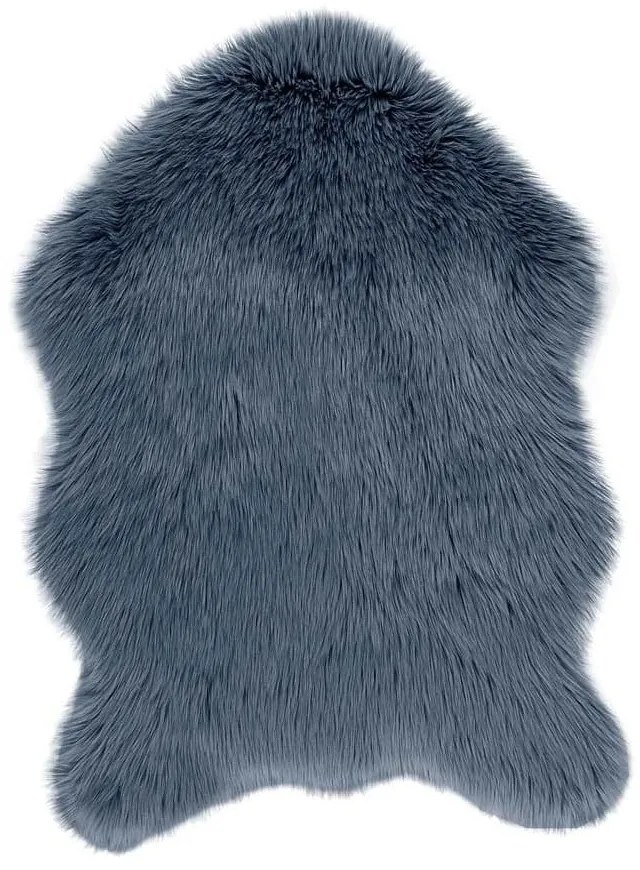 Синя изкуствена кожа Овча кожа, 60 x 90 cm - Tiseco Home Studio