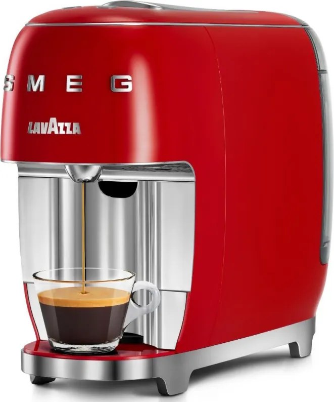Еспресо машина за капсули SMEG Lavazza A Modo Mio LM200, 1250 W, 10 bar, 0.9 л, Бързо загряване, Червен