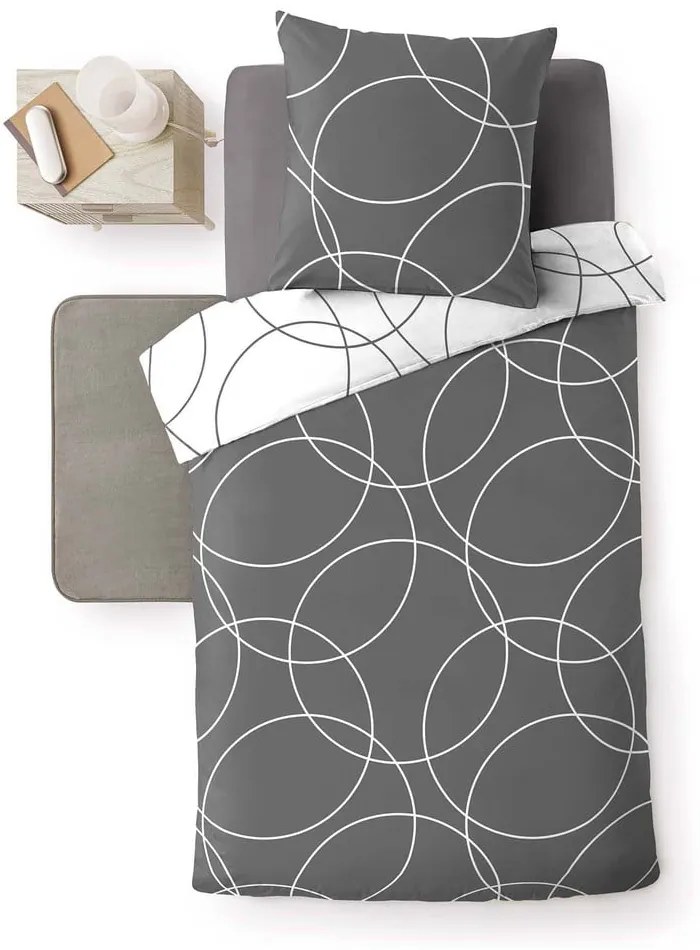 Сиво единично спално бельо от микрофибър 140x200 cm Elton – douceur d'intérieur