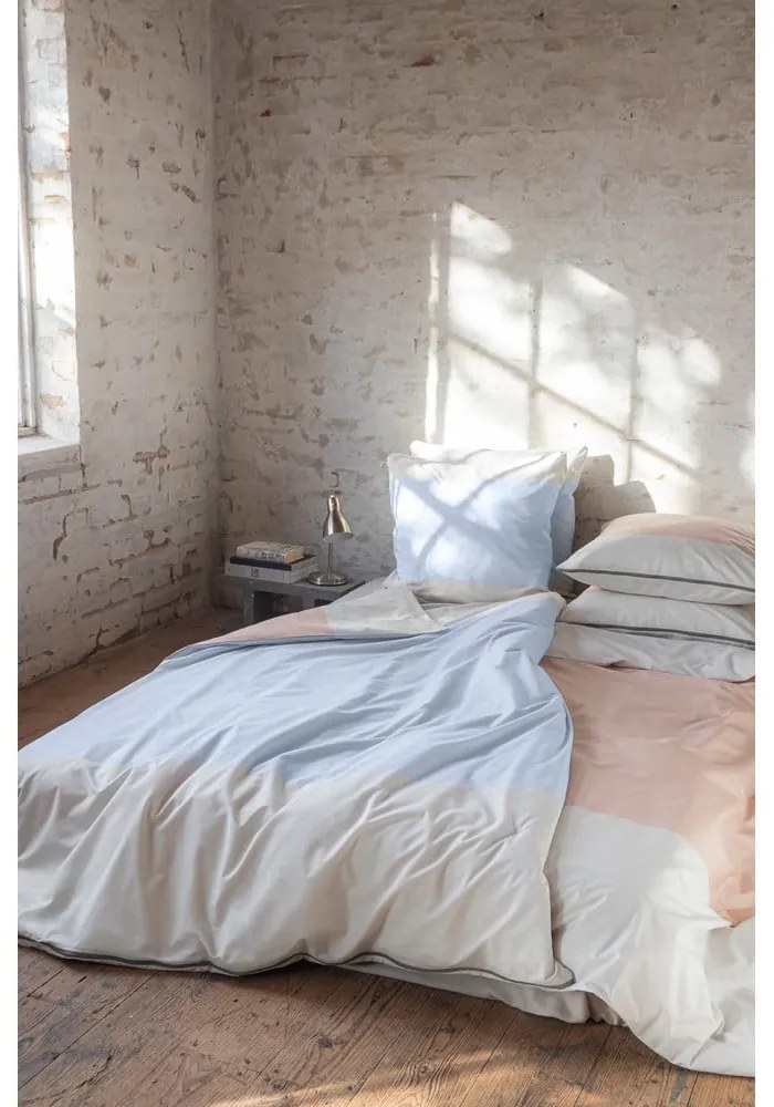 Светлосиньо единично удължено спално бельо от памук перкал 140x220 cm Colore – Mette Ditmer Denmark