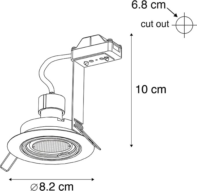 Интелигентно вградено място черно вкл. WiFi GU10 регулируемо - Ude Honey