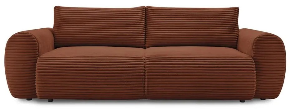 Разтегателен диван от рипсено кадифе в тухлен цвят 257 cm Lucien – Bobochic Paris
