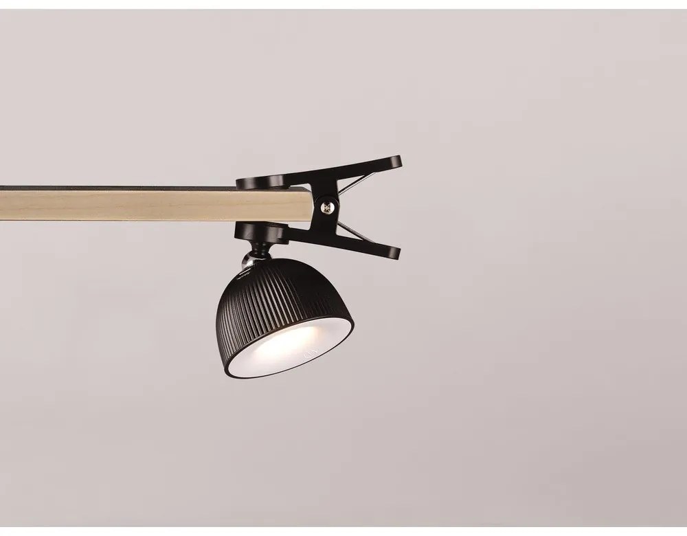 Димируема черна LED настолна лампа с щипка (височина 41 см) Maxima - Trio