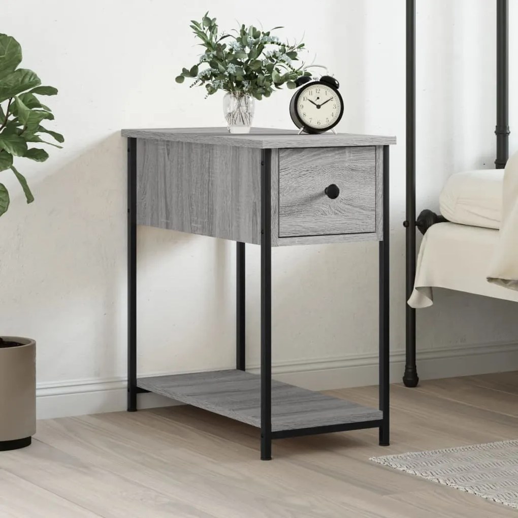 826059 vidaXL Нощно шкафче, сив сонома, 30x60x60 см, инженерно дърво