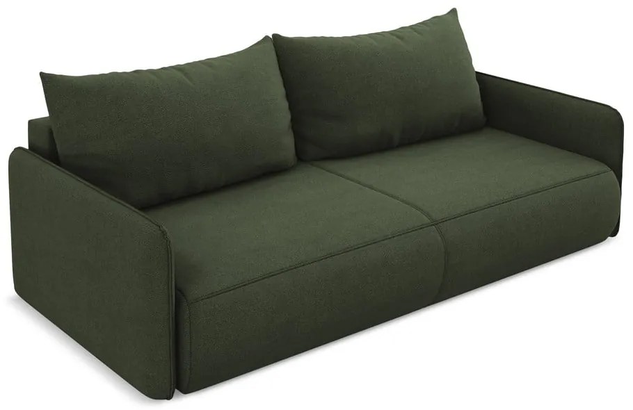 Зелен разтегателен диван с място за съхранение 216 cm Nanea – Makamii