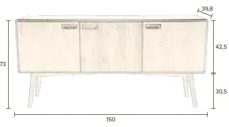Комод с чекмеджета , височина 73 cm Juju - Dutchbone