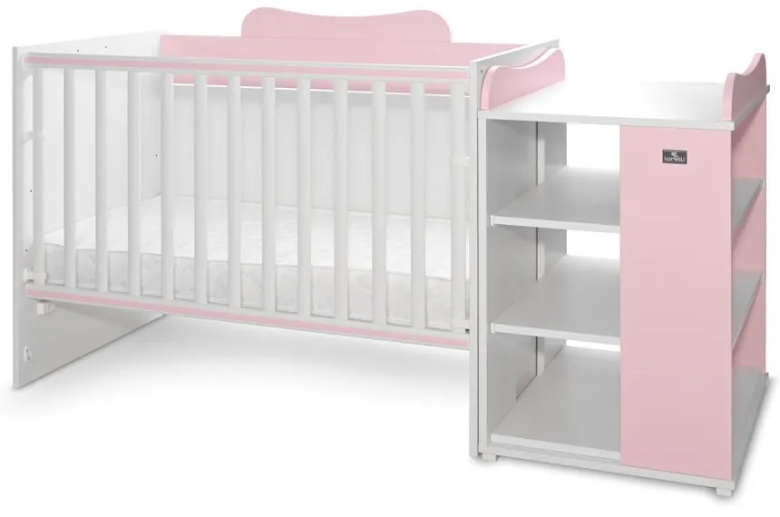 LORELLI Classic Трансформиращо се легло 82/190 см. MULTI БЯЛО/ORCHID PINK