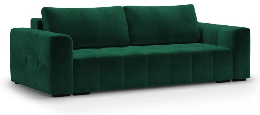 Разтегателен диван от зелено кадифе Luca - Milo Casa