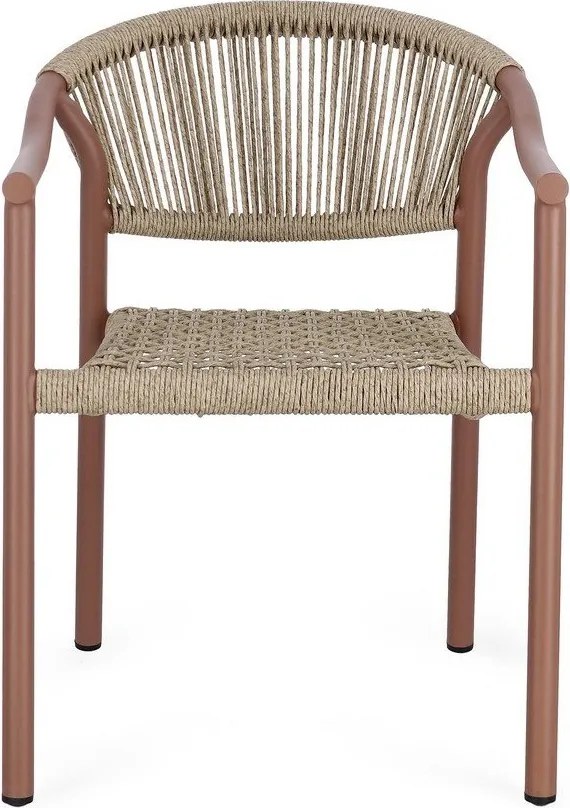 Червен /в естествен цвят метален градински стол Canarias – Bizzotto