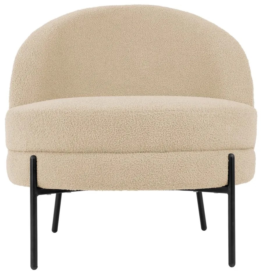 Бежово кресло от плат букле Noble – Leitmotiv