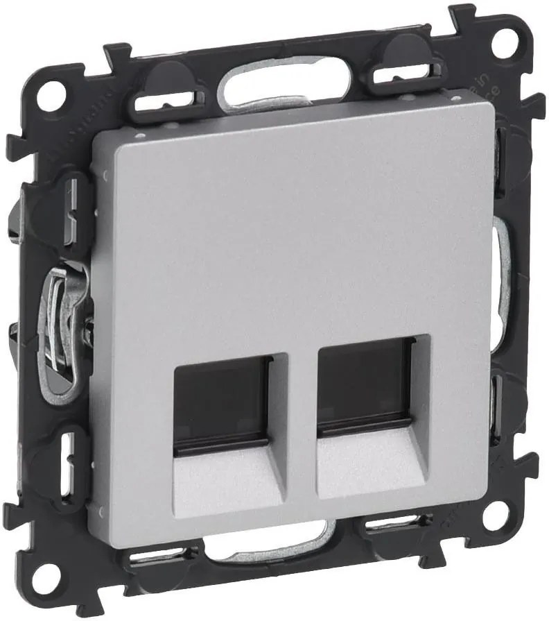 Legrand Розетка 2xRJ45 cat.6 UTP цвят алуминий Valena Life  - 753343