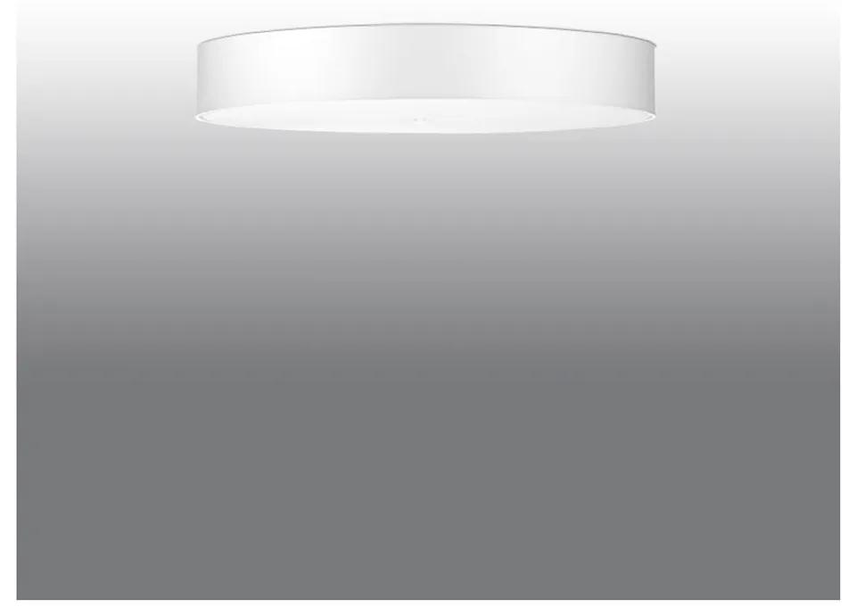 Бяло осветително тяло за таван с текстилен абажур ø 90 cm Herra – Nice Lamps