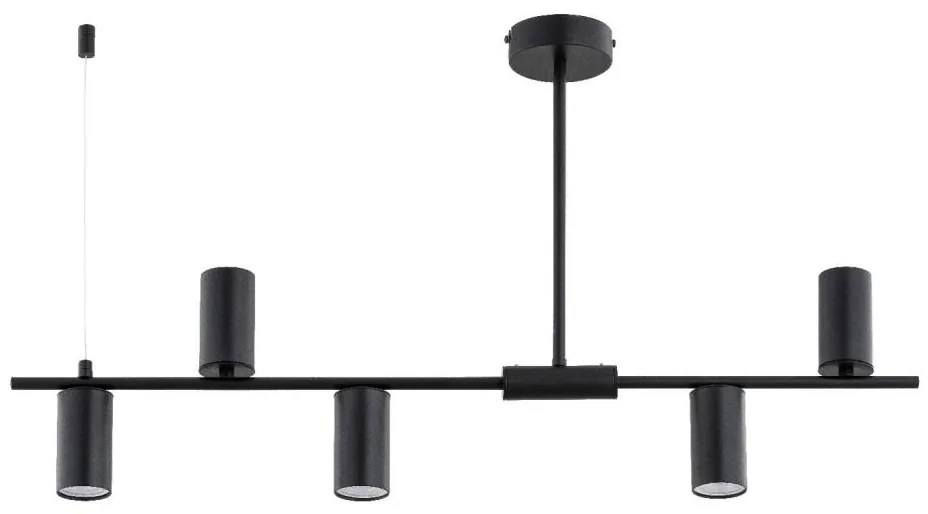 Полилей на тръба URANOS 5xGU10/10W/230V черен