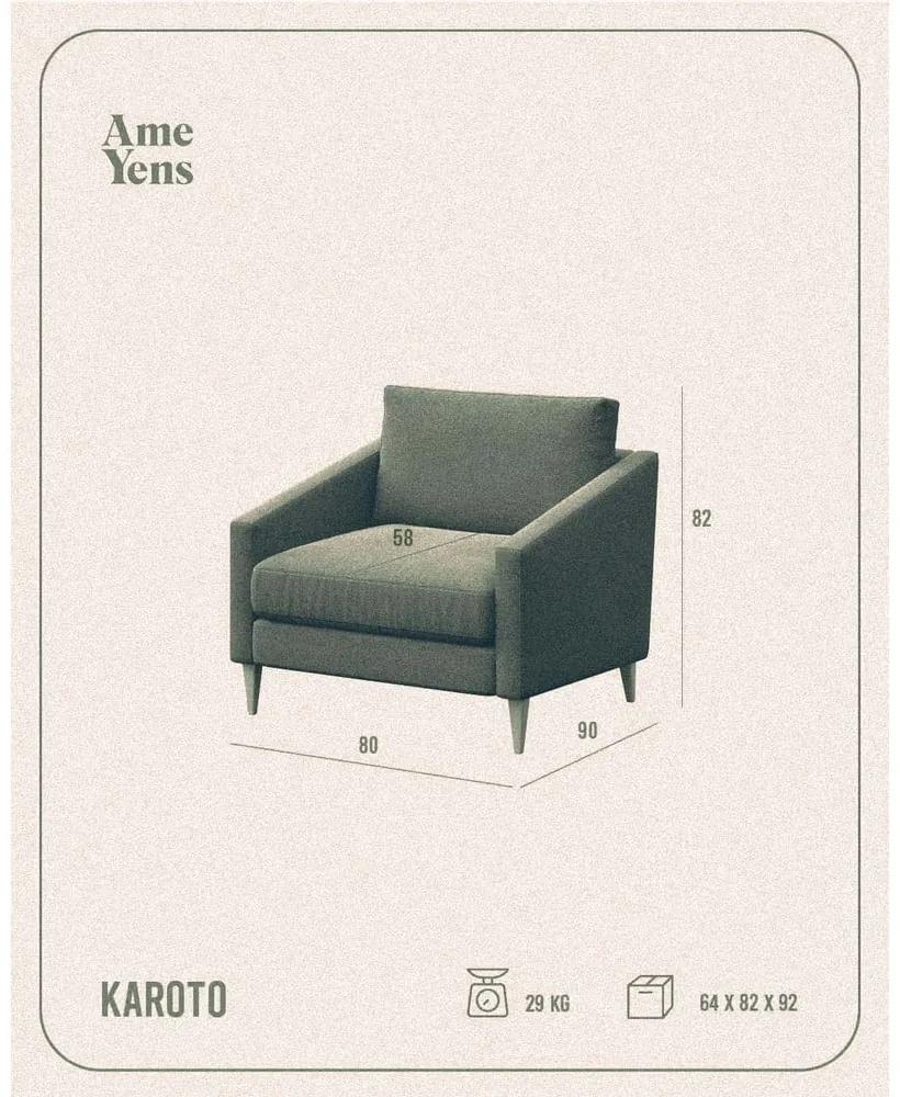Тъмнозелено кадифено кресло Karoto - Ame Yens
