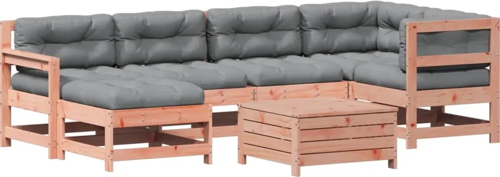 3250954 vidaXL Градински комплект с възглавници, 7 части, дугласко дърво масив