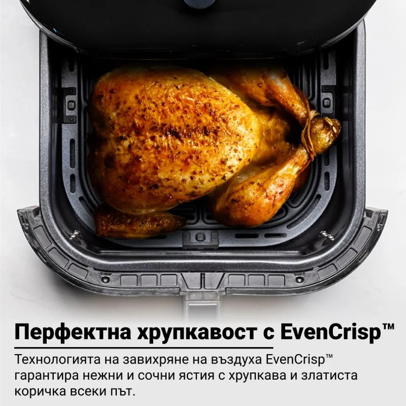 Фритюрник с горещ въздух Instant Pot Vortex Plus Clearcook 140309701, 1700W, 5.7 л, 6 програми, 35-205C, Вътрешно осветление, Черен