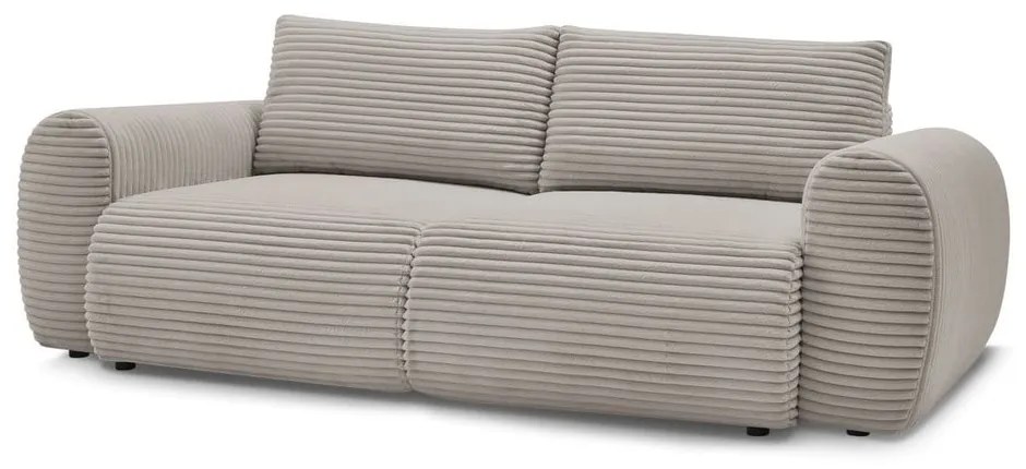 Светлосиво-бежов разтегателен диван от рипсено кадифе 257 cm Lucien – Bobochic Paris