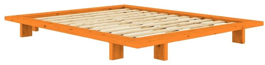Оранжево двойно легло 180x200 cm от масивен бор без табла с включена подматрачна рамка Japan – Karup Design