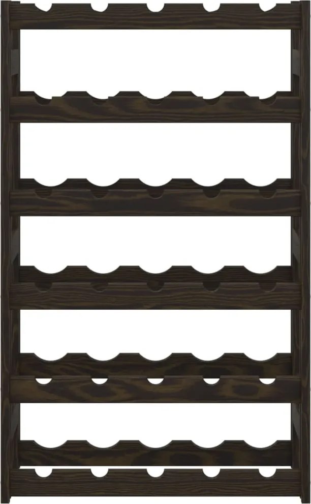 Поставка за вино за 30 бутилки, черна, бор масив