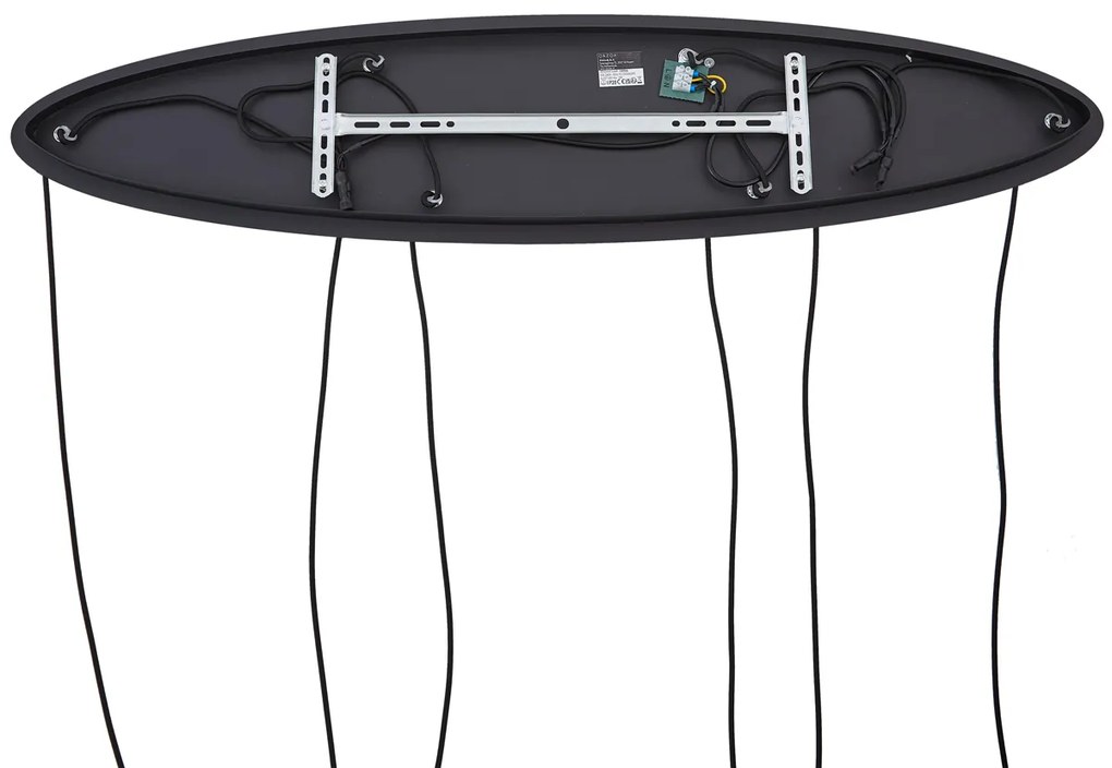 Модерен висящ лампион черен с бяло стъкло правоъгълен 6-лампи - Misty