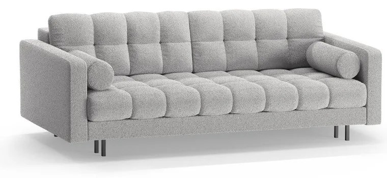 Светлосив разтегателен диван с място за съхранение от букле 222 cm Bali – Cosmopolitan Design