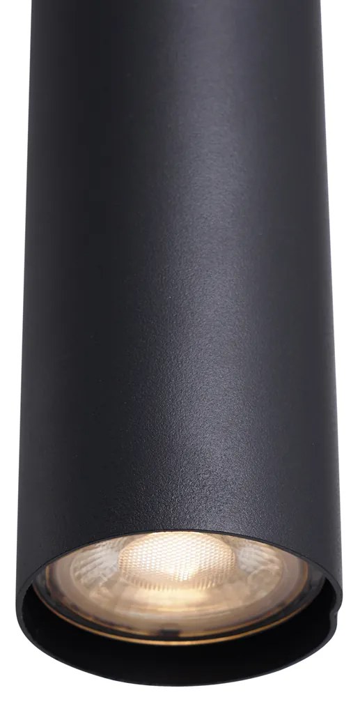 Модерен висящ полилей черен с димно стъкло 6-светлинен - Duplantis