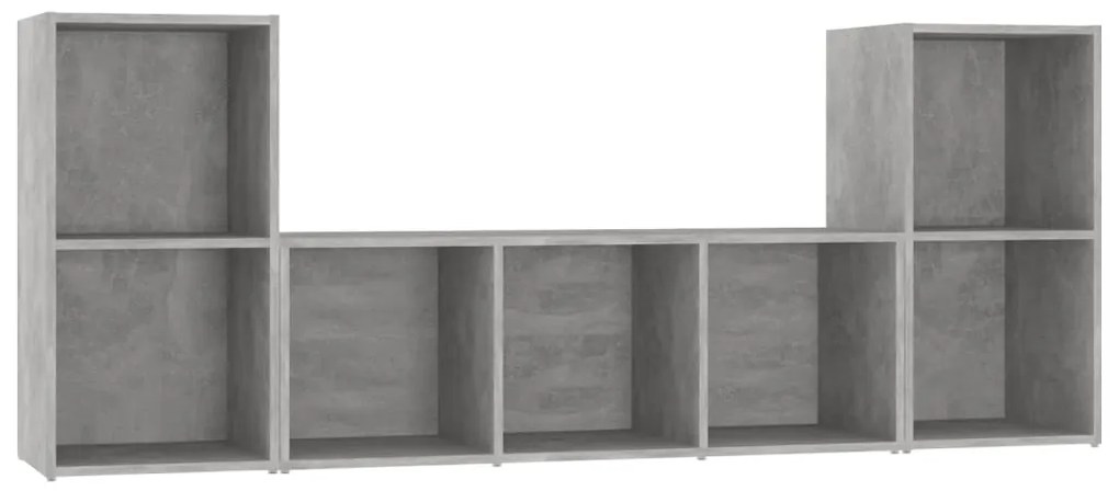 3080019 vidaXL Комплект ТВ шкафове от 3 части, бетонно сив, инженерно дърво