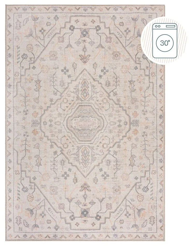 Кремав килим подходящ за пране 115x170 cm Teo Traditional – Flair Rugs